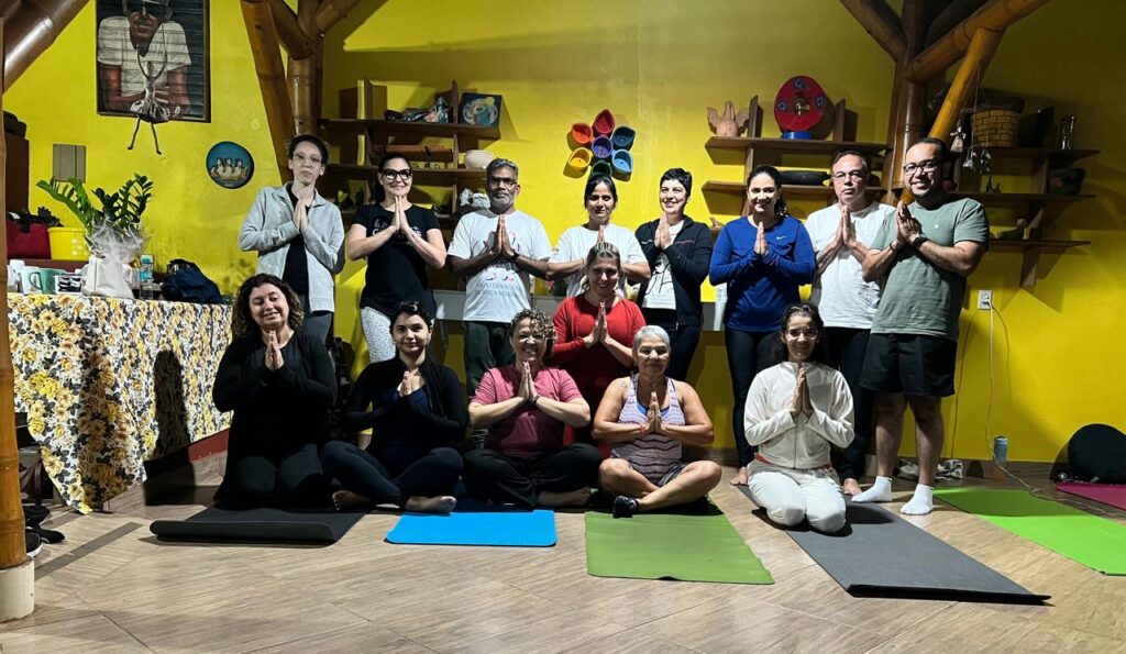 Group photo after yoga class by Abha Bharti